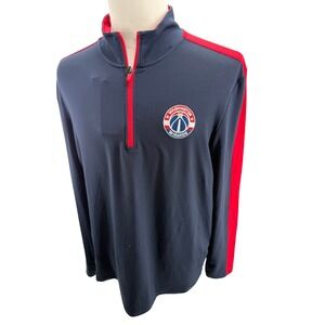 Antigua Washington Wizards Quarter Zip Pullover Mens Navy Large NEW